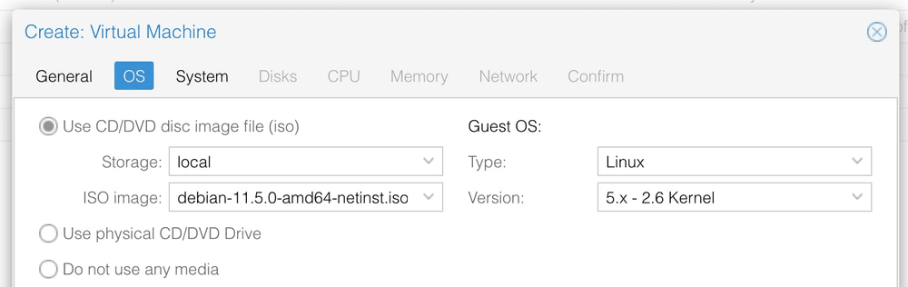 Creating a Debian VM in Proxmox